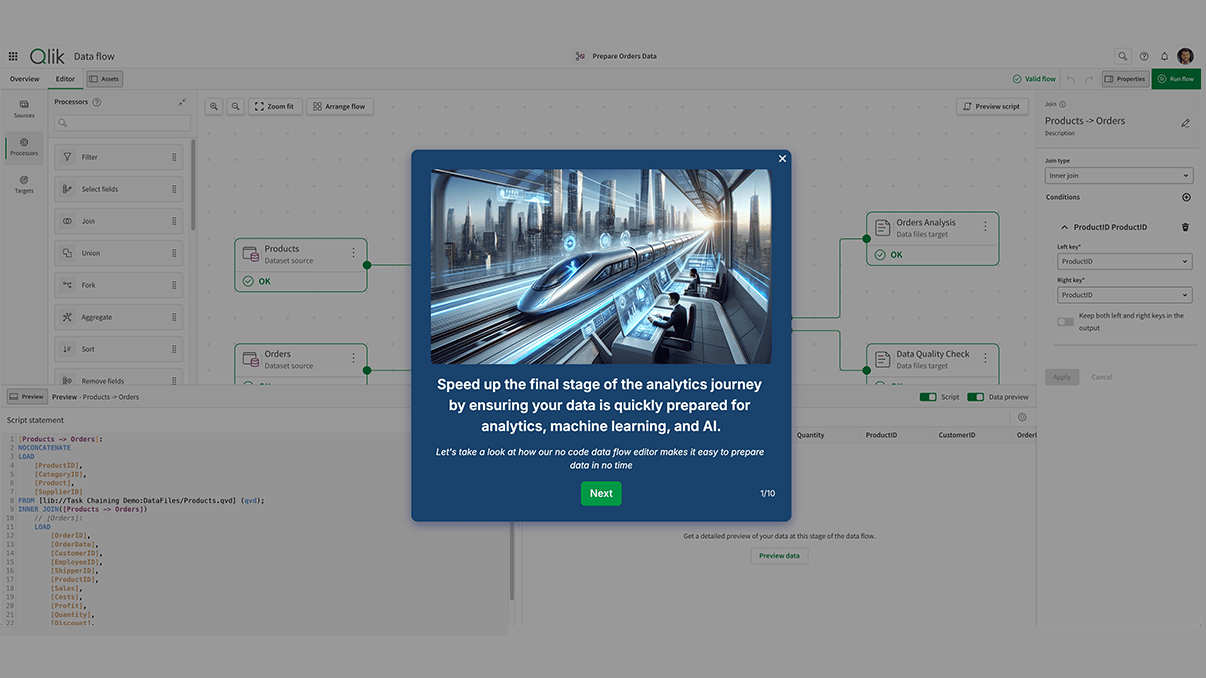 Screenshot from Data Preparation "Data Flow" storylane
