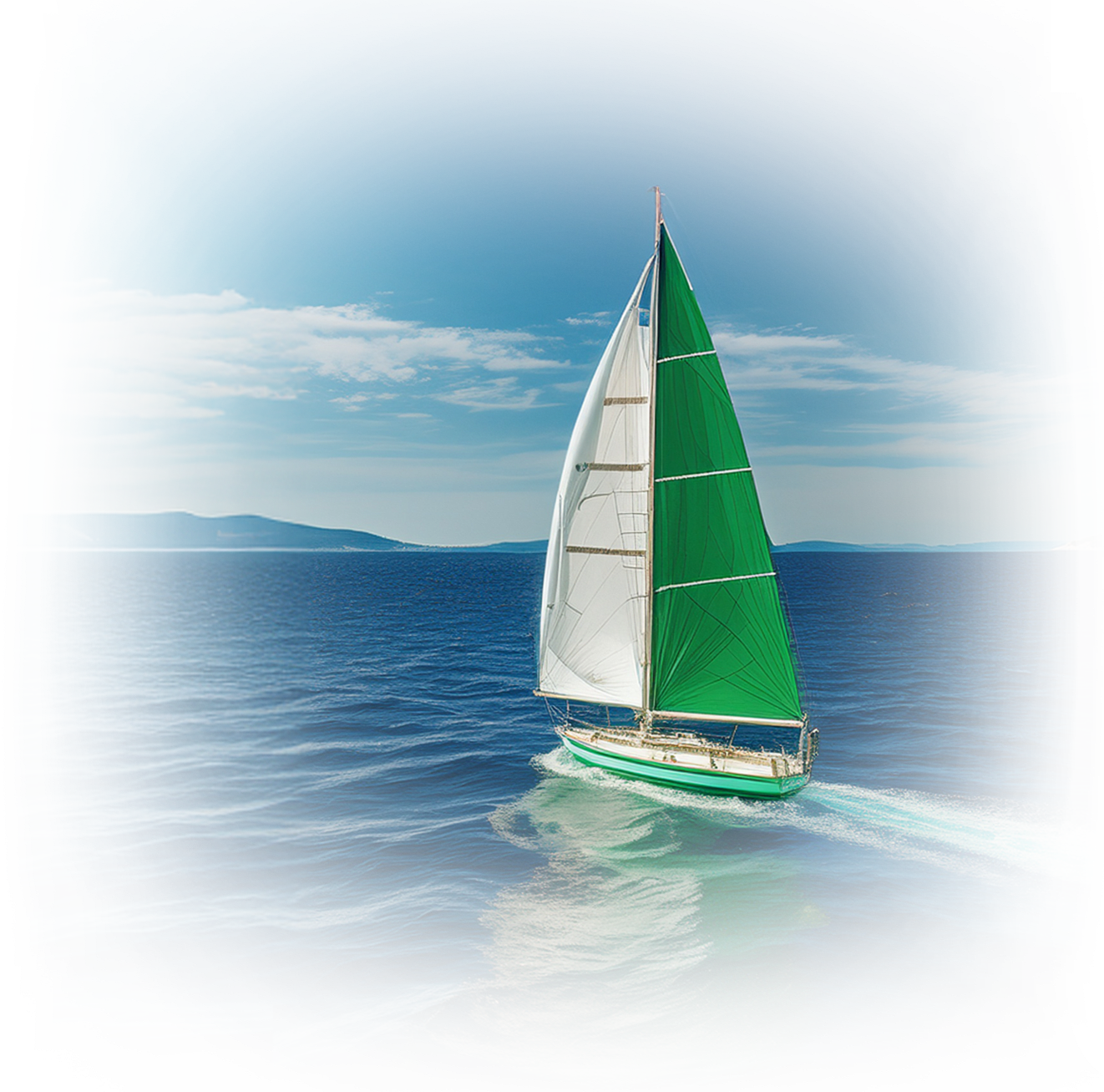 The Data & Analytics Learning Voyage event with a sailboat on the ocean.
