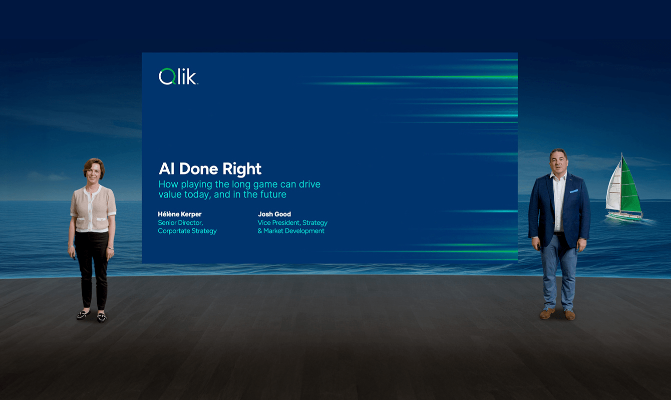 Josh Good and Helene Kerper present the "AI Done Right" webinar.