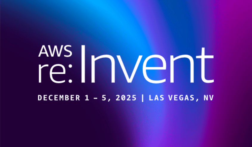 Visual of AWS re:Invent 2025, showcasing the cloud computing conference happening on December 1 - 5, 2025 theme in Las Vegas, Nevada.